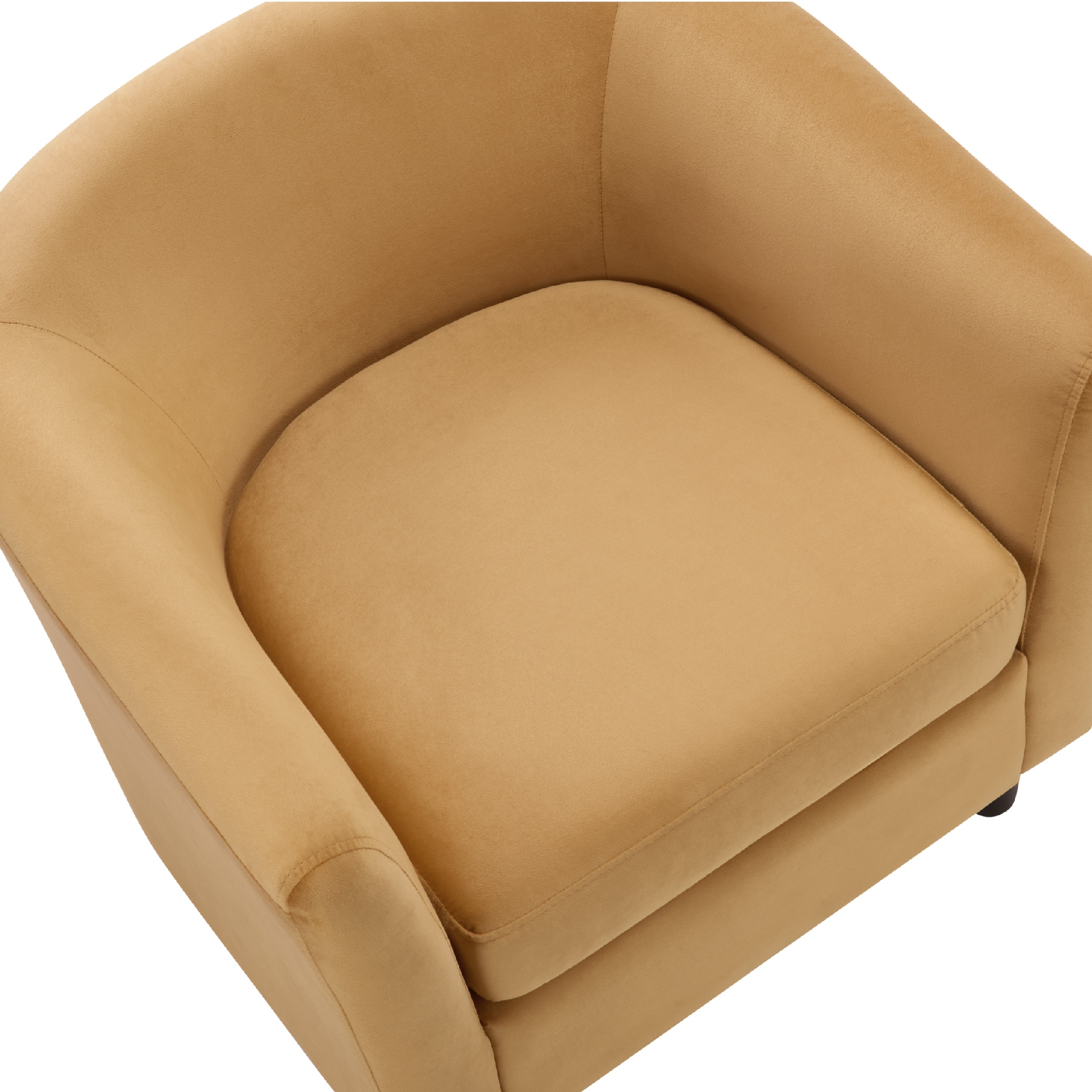 Velvet Accent Chair With Ottoman, Modern Barrel Chair Armchair For Living Room, Bedroom, Yellow_maomaolike.com